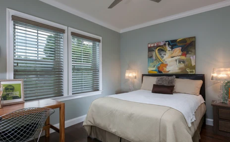 Norman Wood Blinds in bedroom